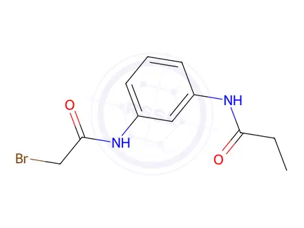 Chemical structure of N-{3-[(2-Bromoacetyl)amino]phenyl}propanamide