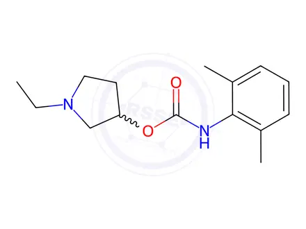 Chemical structure of N-(2,6-Dimethylphenyl)carbamic acid 1-ethyl-3-pyrrolidinyl ester