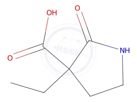 Chemical structure of 3-ethyl-2-oxopyrrolidine-3-carboxylic acid