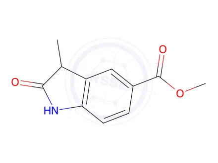 Chemical structure of Methyl 3-methyl-2-oxo-2,3-dihydro-1H-indole-5-carboxylate