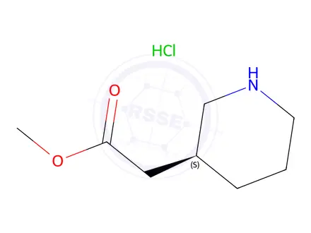 Chemical structure of Methyl (S)-2-(3-Piperidyl)acetate Hydrochloride