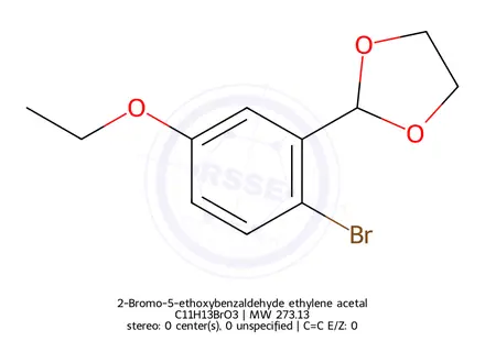 Chemical structure of 2-Bromo-5-ethoxybenzaldehyde ethylene acetal