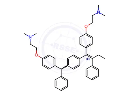 Chemical structure of 2-(4-(1-(4-((4-(2-(Dimethylamino)ethoxy)phenyl)(phenyl)methyl)phenyl)-2-phenylbut-1-en-1-yl)phenoxy)-N,N-dimethylethan-1-amine