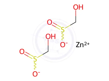 Chemical structure of (T-4)-BIs[1-(hydroxy-κO)methanesulfinato-κO]zinc