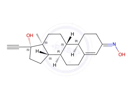 Chemical structure of norethisterone-3-oxime