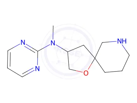 Chemical structure of N-Methyl-N-(pyrimidin-2-yl)-1-oxa-7-azaspiro[4.5]decan-3-amine