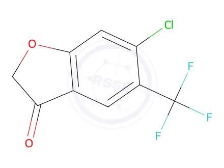 Chemical structure of 6-chloro-5-(trifluoromethyl)benzofuran-3-one