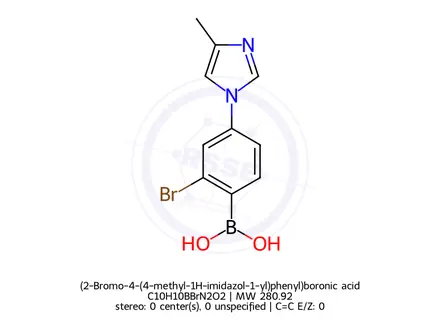 Chemical structure of (2-Bromo-4-(4-methyl-1H-imidazol-1-yl)phenyl)boronic acid