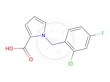 Chemical structure of 1-[(2-chloro-4-fluorophenyl)methyl]-1h-pyrrole-2-carboxylic acid