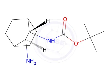 Chemical structure of Tert-butyl ((2S,3S)-3-aminobicyclo[2.2.2]Octan-2-yl)carbamate