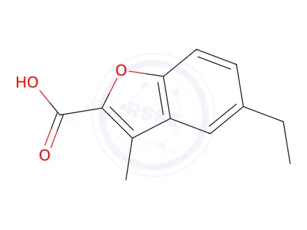 Chemical structure of 5-ethyl-3-methyl-benzofuran-2-carboxylic acid