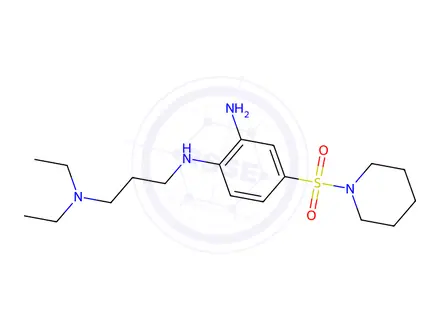 Chemical structure of 1-N-[3-(Diethylamino)propyl]-4-(piperidine-1-sulfonyl)benzene-1,2-diamine