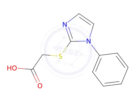 Chemical structure of 2-((1-Phenyl-1H-imidazol-2-yl)thio)acetic acid