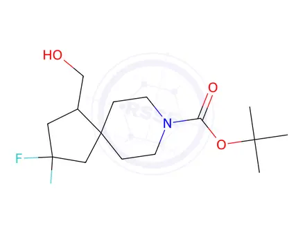 Chemical structure of Tert-butyl 3,3-difluoro-1-(hydroxymethyl)-8-azaspiro[4.5]Decane-8-carboxylate