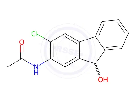 Chemical structure of N-(3-Chloro-9-hydroxy-9H-fluoren-2-yl)acetamide