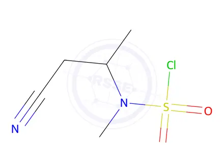 Chemical structure of 3-[(chlorosulfonyl)(methyl)amino]butanenitrile