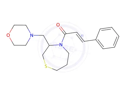 Chemical structure of 1-(3-(Morpholinomethyl)-1,4-thiazepan-4-yl)-3-phenylprop-2-en-1-one
