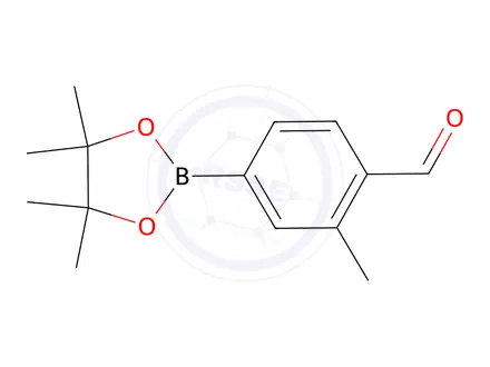 Chemical structure of 2-Methyl-4-(4,4,5,5-tetramethyl-1,3,2-dioxaborolan-2-yl)benzaldehyde