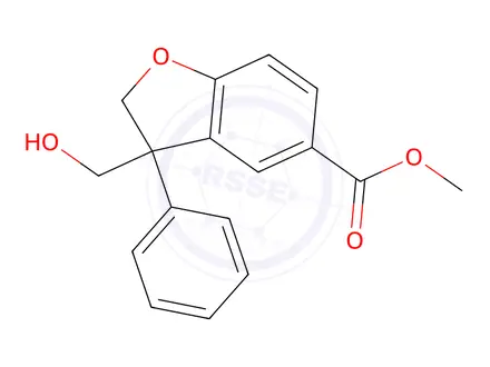 Chemical structure of Methyl 3-(hydroxymethyl)-3-phenyl-2,3-dihydrobenzofuran-5-carboxylate