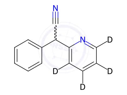 Chemical structure of α-Phenyl-α-(2-pyridyl)acetonitrile-d4