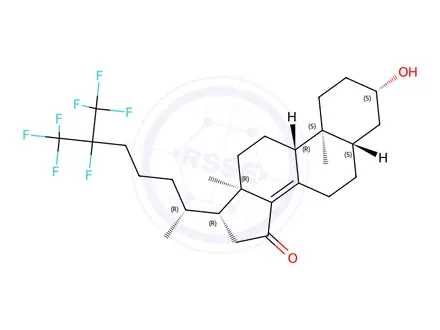 Chemical structure of 3-hydroxy-25,26,26,26,27,27,27-heptafluoro-5-cholest-8(14)-en-15-one