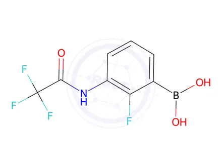 Chemical structure of 2-Fluoro-3-(trifluoroacetamido)phenylboronic acid