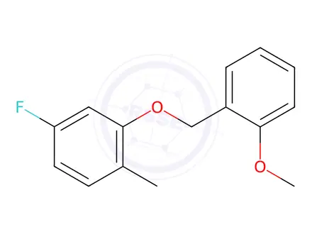 Chemical structure of 4-Fluoro-2-((2-methoxybenzyl)oxy)-1-methylbenzene