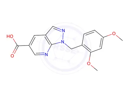 Chemical structure of 1-[(2,4-dimethoxyphenyl)methyl]-1h-pyrazolo[3,4-b]pyridine-5-carboxylic acid