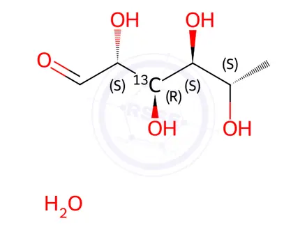Chemical structure of L-[3-13C]rhamnose monohydrate
