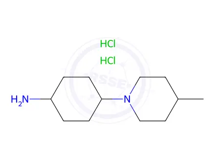 Chemical structure of Cyclohexanamine, 4-(4-methyl-1-piperidinyl)-, trans-