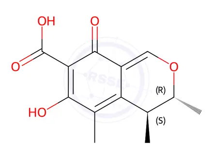 Chemical structure of Citrinin in acetonitrile