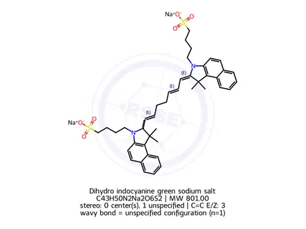 Chemical structure of Dihydro indocyanine green sodium salt
