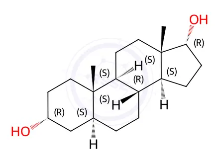 Chemical structure of 5α-Androstane-3α, 17α-diol