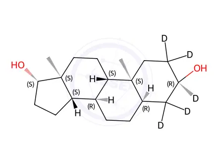 Chemical structure of 5β-Androstan-3α,17β-diol-2,2,3,4,4-d5