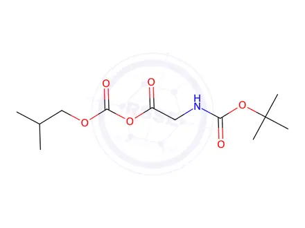 Chemical structure of n-(t-butoxycarbonyl)glycyl i-butyl carbonate