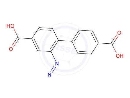 Chemical structure of 2-(phenyldiazenyl)-[1,1'-biphenyl]-4,4'-dicarboxylic acid