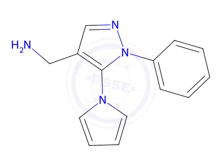 Chemical structure of (1-phenyl-5-(1h-pyrrol-1-yl)-1h-pyrazol-4-yl)methanamine