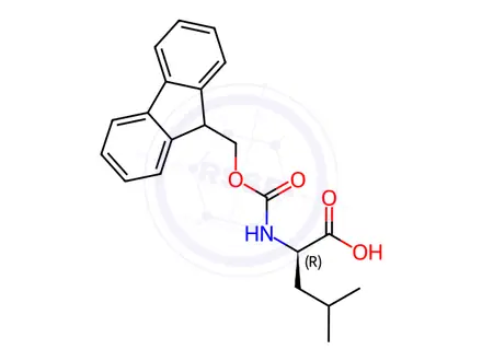 Chemical structure of Fmoc-D-leucine