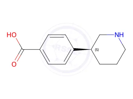 Chemical structure of 4-((3S)-3-piperidyl)benzoic acid