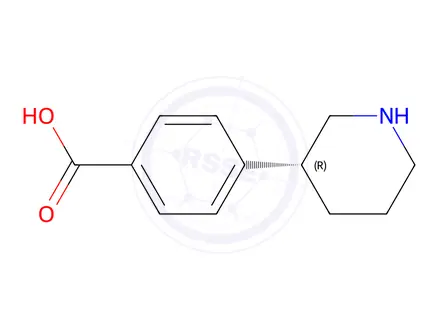 Chemical structure of 4-((3R)-3-piperidyl)benzoic acid