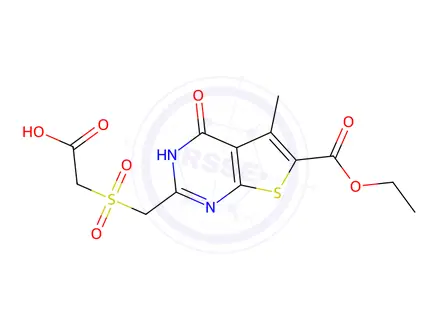 Chemical structure of 6-Ethyl 2-[[(carboxymethyl)sulfonyl]methyl]-1,4-dihydro-5-methyl-4-oxothieno[2,3-d]pyrimidine-6-carboxylate