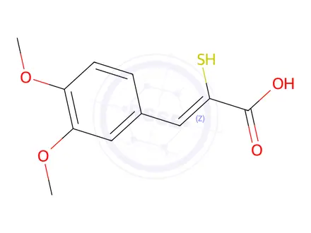Chemical structure of 3-(3,4-Dimethoxyphenyl)-2-mercaptoacrylic acid