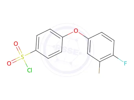 Chemical structure of 4-(3-bromo-4-fluorophenoxy)benzene-1-sulfonyl chloride