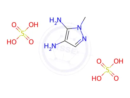Chemical structure of 1-methyl-1H-pyrazole-4,5-diamine, bis(sulfuric acid)