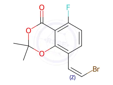 Chemical structure of (Z)-8-(2-bromovinyl)-5-fluoro-2,2-dimethyl-4H-benzo[d][1,3]dioxin-4-one