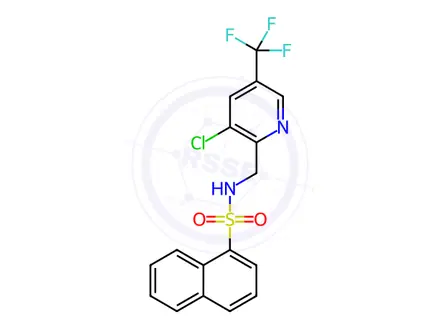Chemical structure of N-{[3-chloro-5-(trifluoromethyl)pyridin-2-yl]methyl}naphthalene-1-sulfonamide