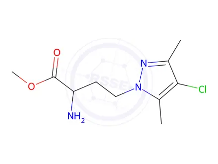 Chemical structure of Methyl 2-amino-4-(4-chloro-3,5-dimethyl-1h-pyrazol-1-yl)butanoate