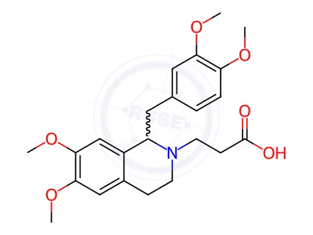 Chemical structure of 3-(1-(3,4-dimethoxybenzyl)-6,7-dimethoxy-3,4-dihydroisoquinolin-2(1H)-yl)propanoic acid