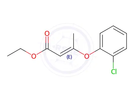 Chemical structure of ethyl (2E)-3-(2-chlorophenoxy)but-2-enoate