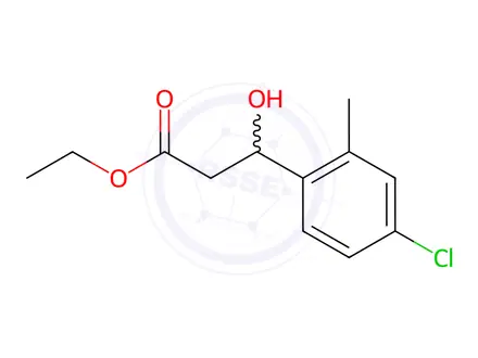 Chemical structure of Ethyl 4-chloro-β-hydroxy-2-methylbenzenepropanoate